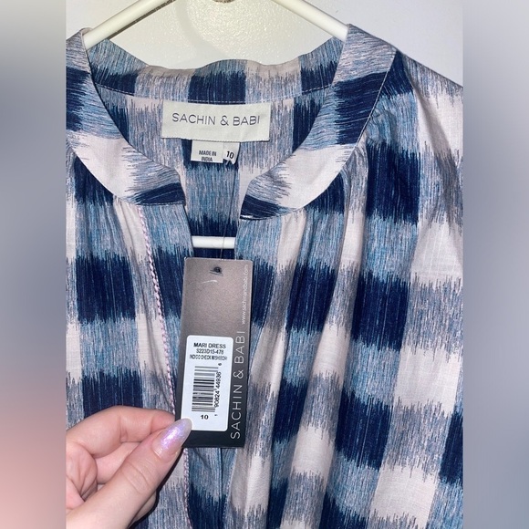 New! Sachin & Babi x Anthropologie Mari Gingham Cotton Midi Dress💙sz 2, 6 & 10 - Picture 15 of 16